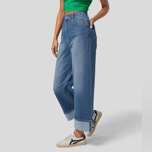 HalaraMagic™ High Waisted Wide Leg Washed Stretchy Knit Casual Jeans